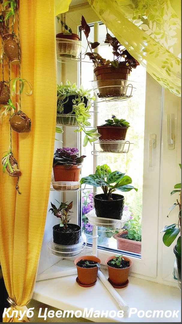 подставка на окно угловая металлическая с ножками. Фото N38